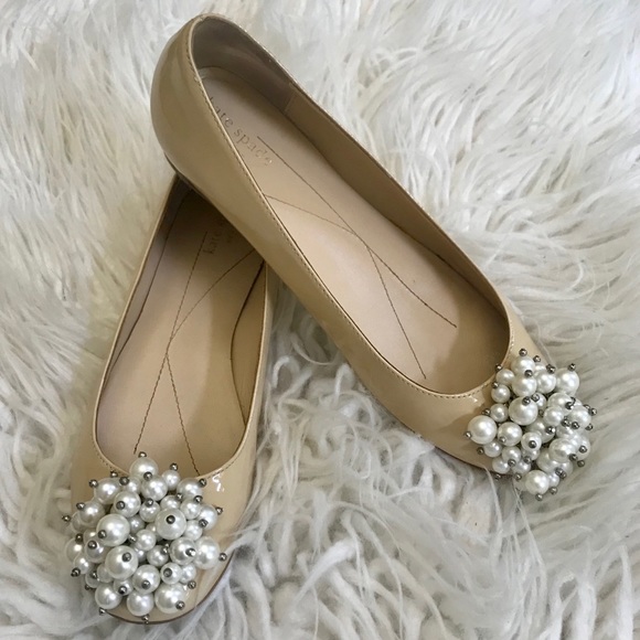 kate spade Shoes - Kate Spade patent leather with pearls flats